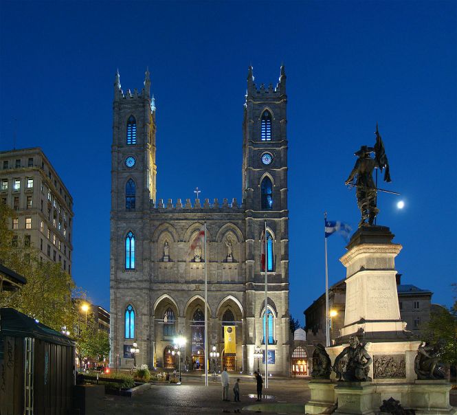 Notre-Dame Basilica in Old Montreal  source : user Tango7174 http://en.wikipedia.org/wiki/Notre-Dame_Basilica_(Montreal)#mediaviewer/File:Montreal_NDame1_tango7174.jpg